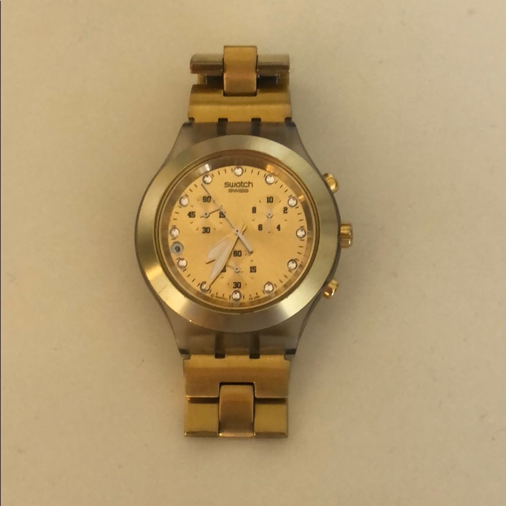 Gold Swatch Watch